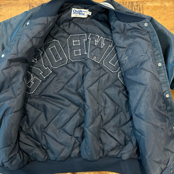 Vintage Dallas Cowboys Chalk Line NFL Satin Jacket 90s Size XLarge - Picture 7 of 9